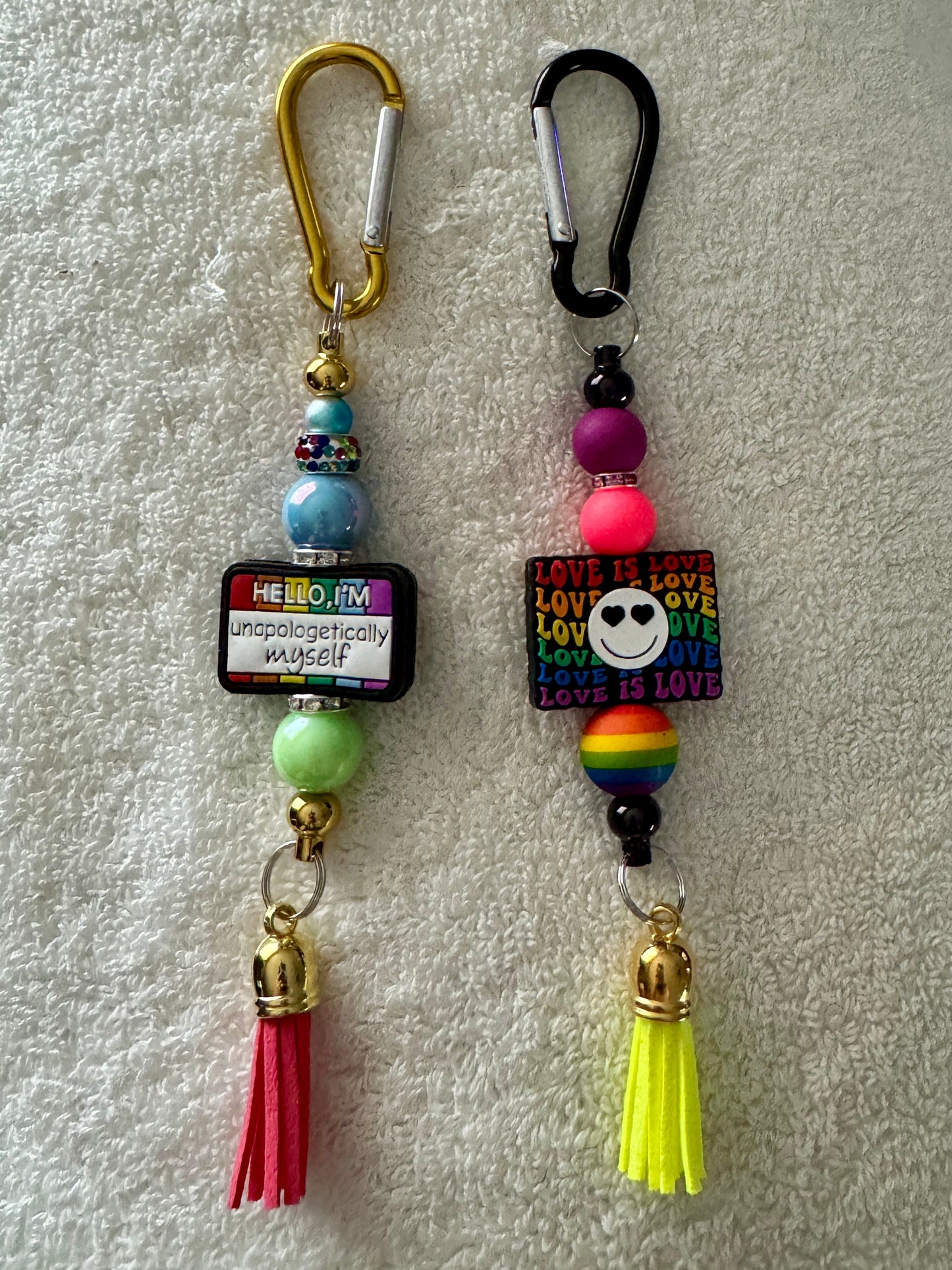 Handmade "Pride” Rear View Mirror Charms