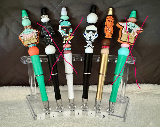 3 Handmade Star Wars Themed Black Ink Pens